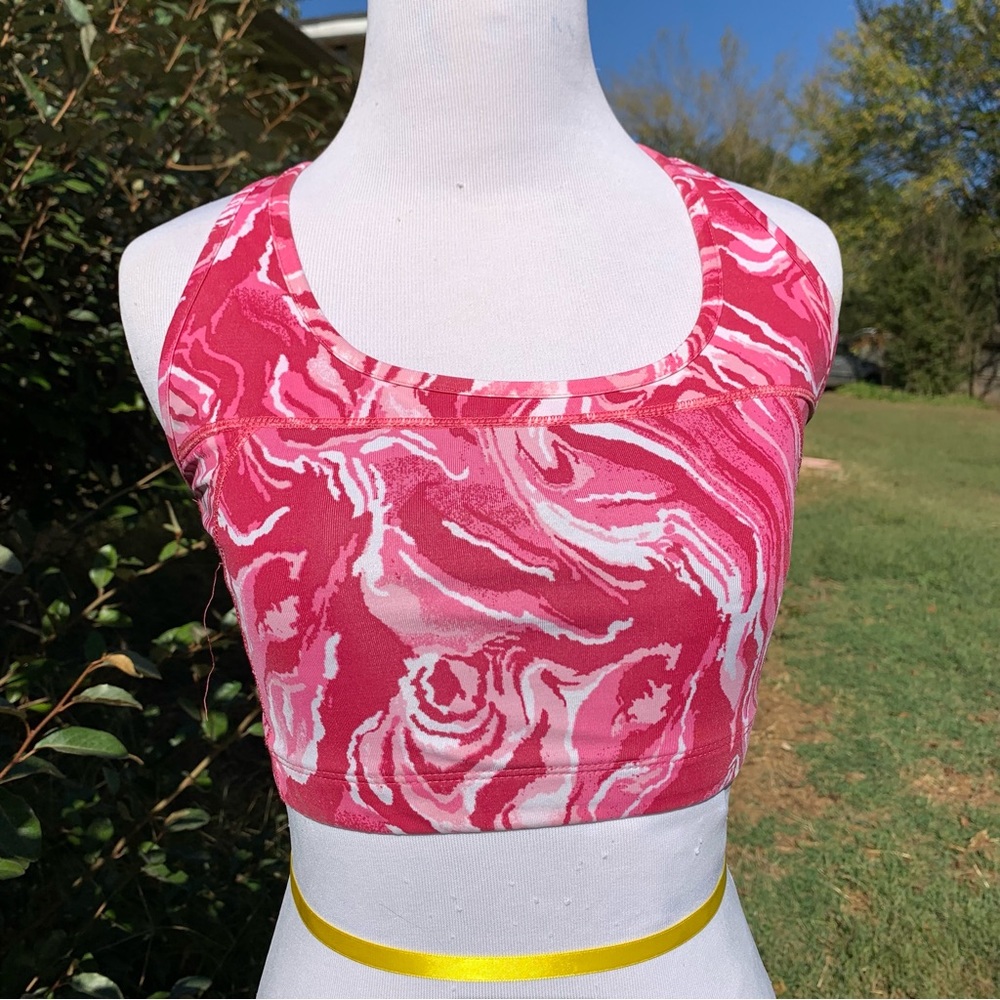 bcg Pink Marble Sports Bra Medium Bralette Loungewear